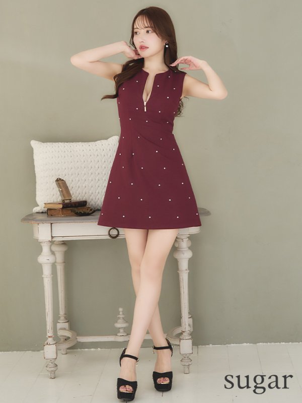 ワインレッド モデル:ゆめ 身長:160cm 着用サイズ:Sサイズ