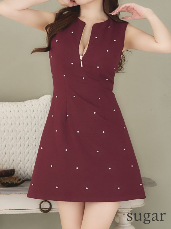 ワインレッド モデル:ゆめ 身長:160cm 着用サイズ:Sサイズ