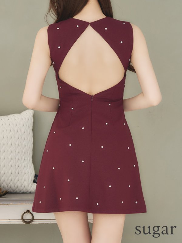 ワインレッド モデル:ゆめ 身長:160cm 着用サイズ:Sサイズ