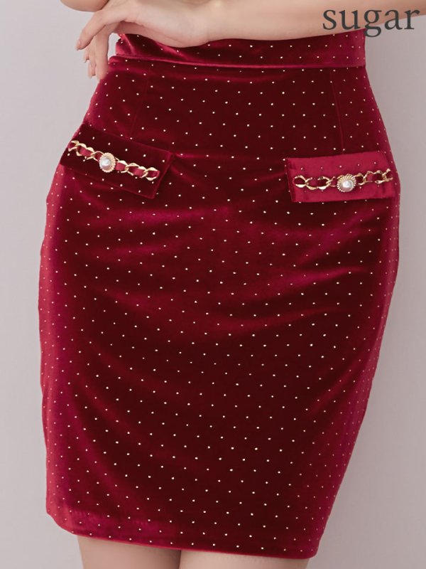 画像12: XSサイズあり【an /アン】ドットスタッズ/ フロントジップ/ ベロア/ ノースリーブ/ ストレッチ/ タイト/ ミニドレス/ キャバドレス[OF05] (12)