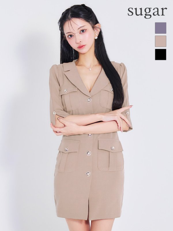 ベージュ モデル：まおちゃる　身長：158cm　着用サイズ：Sサイズ