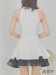 画像9: XSサイズあり【an /アン】ビジュー/ バストジップ/ チェーン/ アメスリ/ フリル/ バイカラー/ フレア/ ミニドレス/ キャバドレス[OF05] (9)