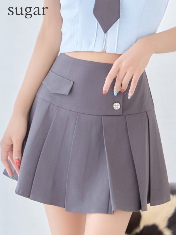 ブルー×グレー　モデル：如月れい　身長：156cm　着用サイズ：Sサイズ