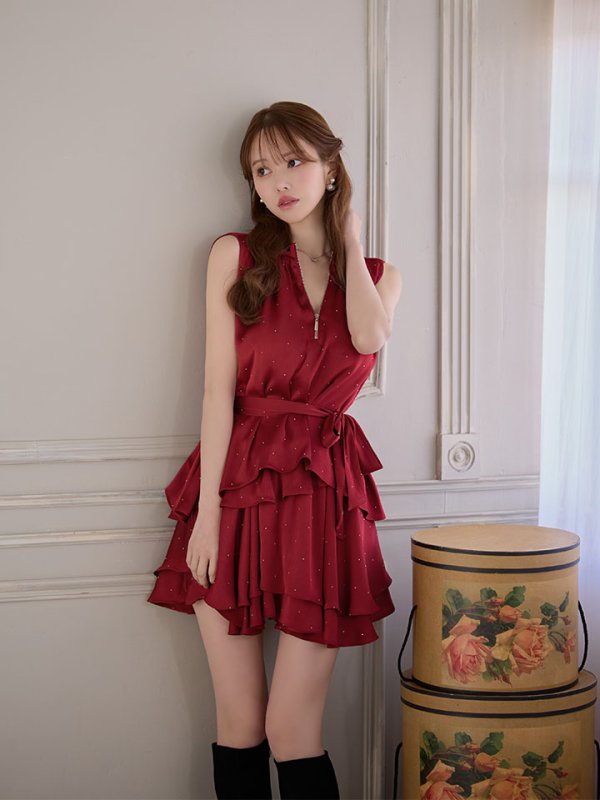 ワインレッド　モデル：ゆめ　身長：160cm　着用サイズ：Sサイズ