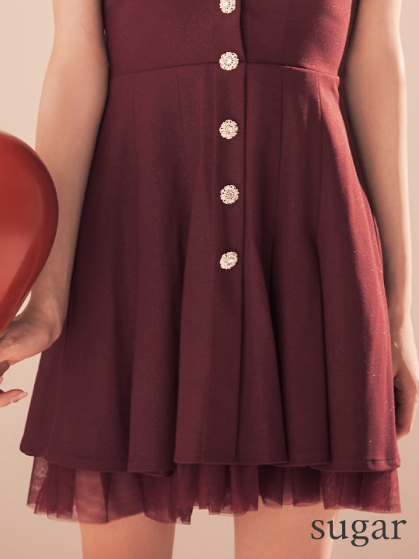 ワインレッド　モデル：りこ　身長：156cm　着用サイズ：Sサイズ