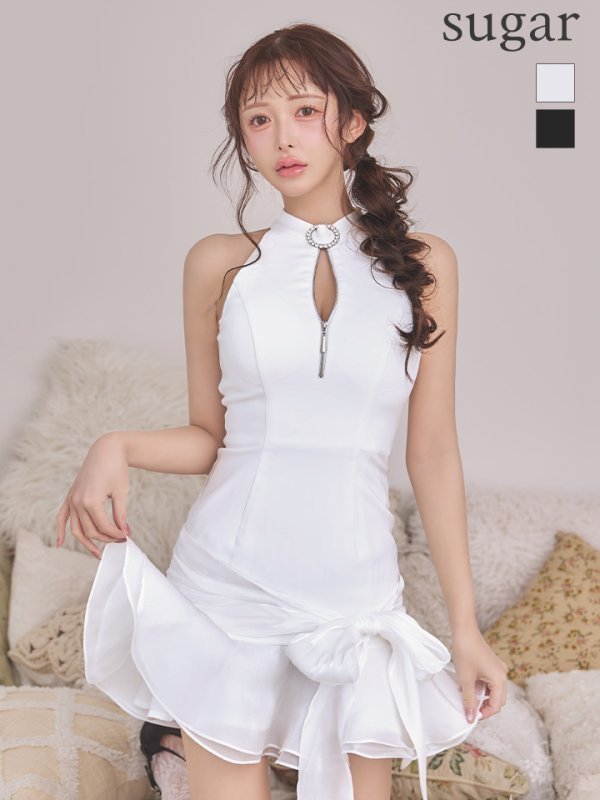 ホワイト　モデル：りな　身長：160cm　着用サイズ：Sサイズ