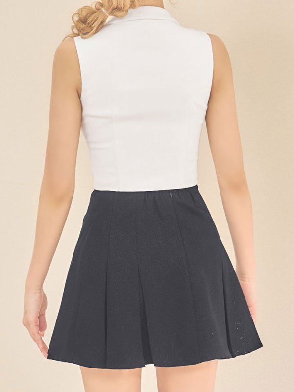 ホワイトxブラック モデル：ふぶき　身長：161cm　着用サイズ：Sサイズ