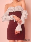 ベージュxワインレッド　モデル：まみ　身長：161cm　着用サイズ：Sサイズ