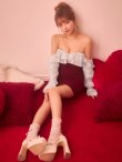 ベージュxワインレッド　モデル：まみ　身長：161cm　着用サイズ：Sサイズ