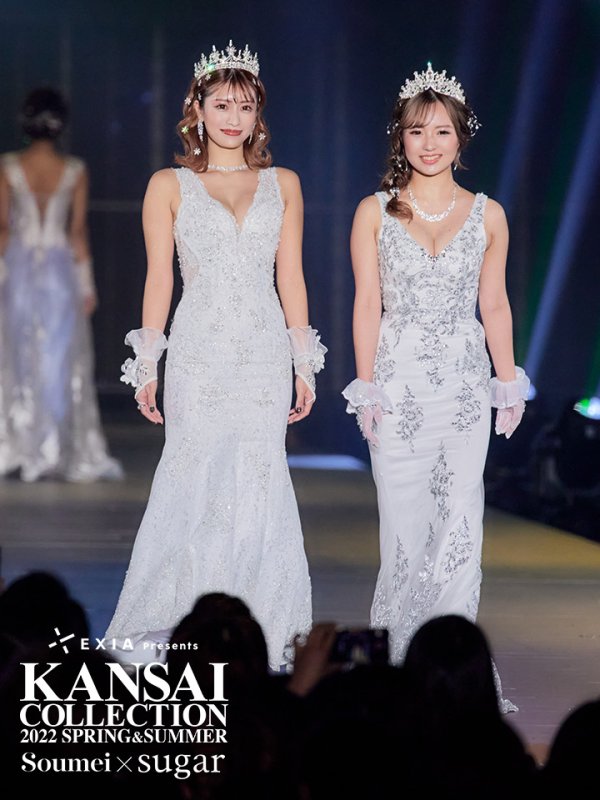 画像2: 【ひなの / 関西コレクション着用】【ANGEL R PREMIUM】ビジュー/ノースリーブ/ マーメイド/ ラメレース/ ロング/ キャバドレスlong[OF2] (2)