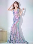 画像4: 【ANGEL R PREMIUM/エンジェルアールプレミアム】マーメイド/ ビジュー/ スパンコール/ オーロラ/ ノースリーブ/ シアー/ ロング/ キャバドレスlong[OF2] (4)