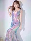 画像6: 【ANGEL R PREMIUM/エンジェルアールプレミアム】マーメイド/ ビジュー/ スパンコール/ オーロラ/ ノースリーブ/ シアー/ ロング/ キャバドレスlong[OF2] (6)