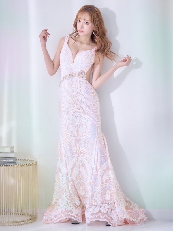 画像13: 【ANGEL R PREMIUM/エンジェルアールプレミアム】マーメイド/ ビジュー/ スパンコール/ オーロラ/ ノースリーブ/ シアー/ ロング/ キャバドレスlong[OF2] (13)