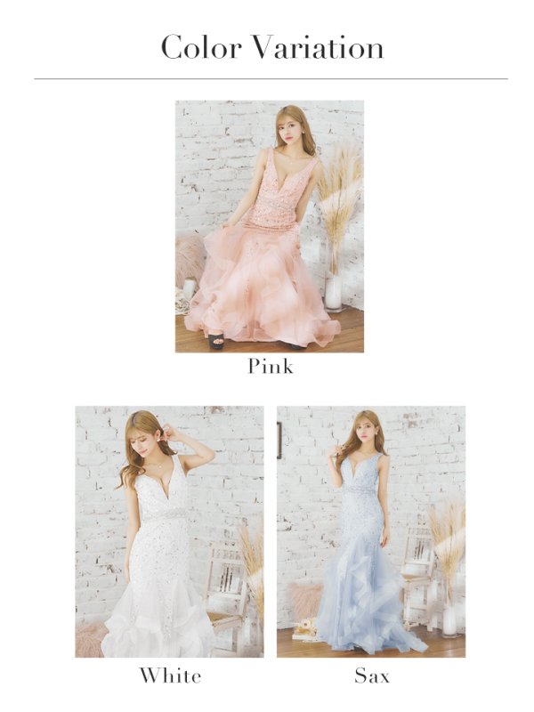 画像23: 【ANGEL R PREMIUM/エンジェルアールプレミアム】Vバスト/ スパンコール/ ウエストビジュー/ マーメイド/ ロング/ キャバドレス long[OF2] (23)