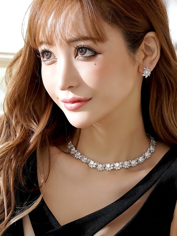 画像5: 【アクセサリー：セット】【ANGEL R/エンジェルアール】ラグジュアリーストーンネックレス&ピアスセット[OF02-U] (5)