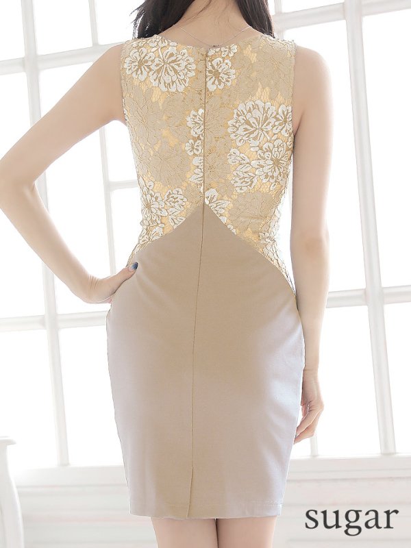 画像5: 【ANGEL R/エンジェルアール】サイドシアー/ フラワーレースデザイン/タイト/ ミニドレス/ キャバドレス[OF2] (5)