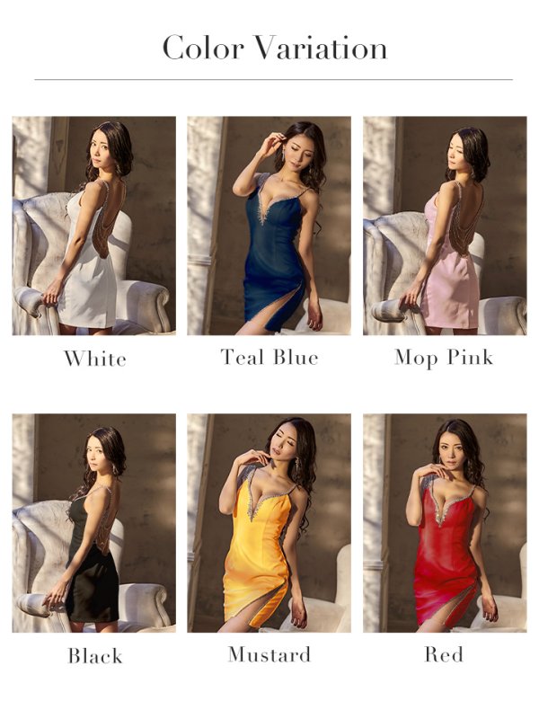 画像16: 【ANGEL R/エンジェルアール】アシンメトリー/ ビジューショルダー/ タイトミニ/ ミニドレス/ キャバドレス[OF2] (16)