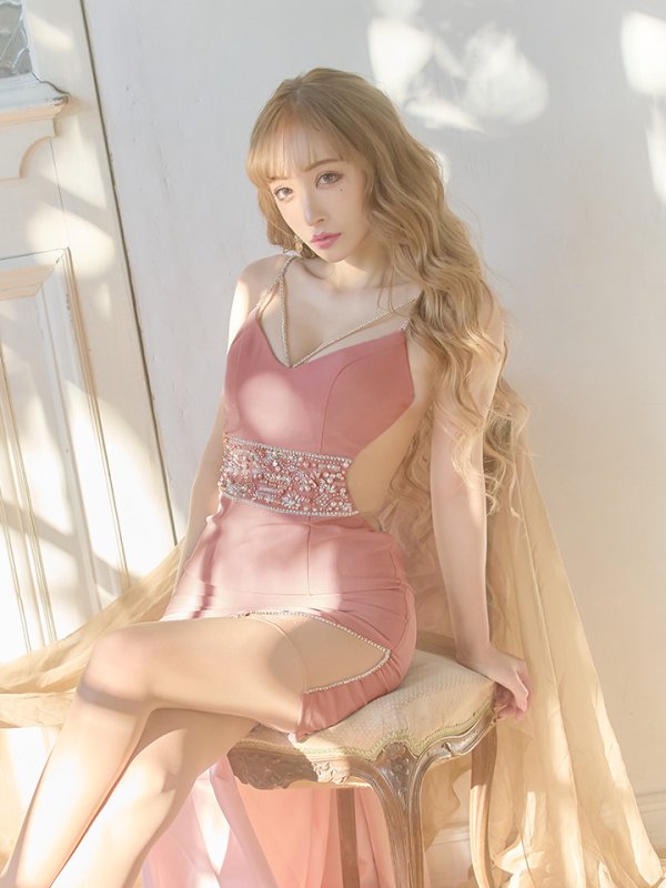 画像11: XSサイズあり【ANGEL R/エンジェルアール】ウエストビジュー/ キャミソール/ タイト/ ミニドレス/ キャバドレス[OF2] (11)