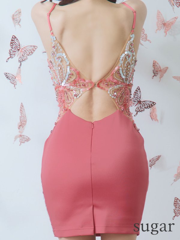 画像10: sugar x ARコラボカラーあり!!【ANGEL R/エンジェルアール】フロントビジュー/ メッシュ/ タイト/ ミニドレス/ キャバドレス[OF2] (10)