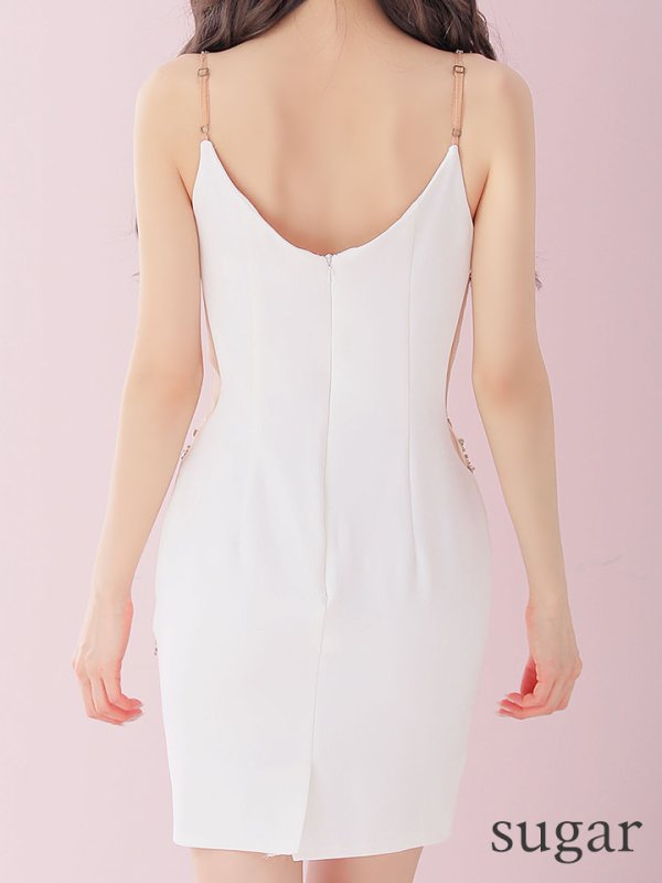 画像9: sugar x ARコラボカラーあり【ANGEL R/エンジェルアール】フロントビジュー/ メッシュ/ タイト/ ミニドレス/ キャバドレス[OF2] (9)