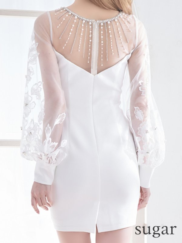 画像19: 【ANGEL R/エンジェルアール】フラワーレース/ ワイドスリーブ/ タイト/ ミニドレス/ キャバドレス[OF2] (19)