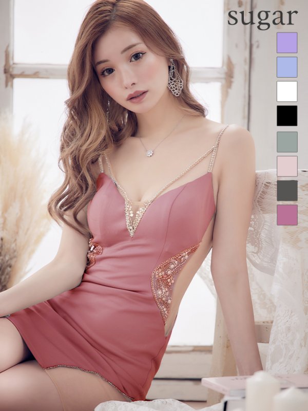 画像36: sugar x ARコラボカラーあり!! XSサイズあり【ANGEL R/エンジェルアール】キャミ/ Vフロント/ サイドビジュー/タイト/ ミニドレス/ キャバドレス[OF2] (36)