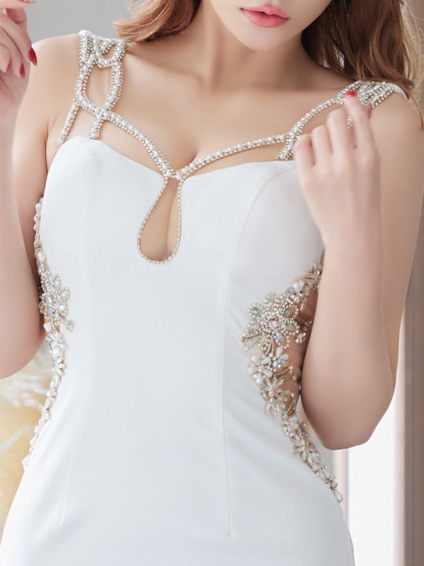 画像5: XSサイズあり【ANGEL R/エンジェルアール】クロスショルダービジュー/ タイト/ ミニドレス/ キャバドレス[OF2] (5)