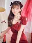 画像22: 【なつき/関西コレクション着用】XSサイズあり【ANGEL R/エンジェルアール】ワンショル/ リボン/ ビジュー/シアー/ タイト/ ミニ/ キャバドレス[OF2] (22)