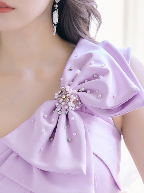 画像39: 【なつき/関西コレクション着用】XSサイズあり【ANGEL R/エンジェルアール】ワンショル/ リボン/ ビジュー/シアー/ タイト/ ミニ/ キャバドレス[OF2] (39)