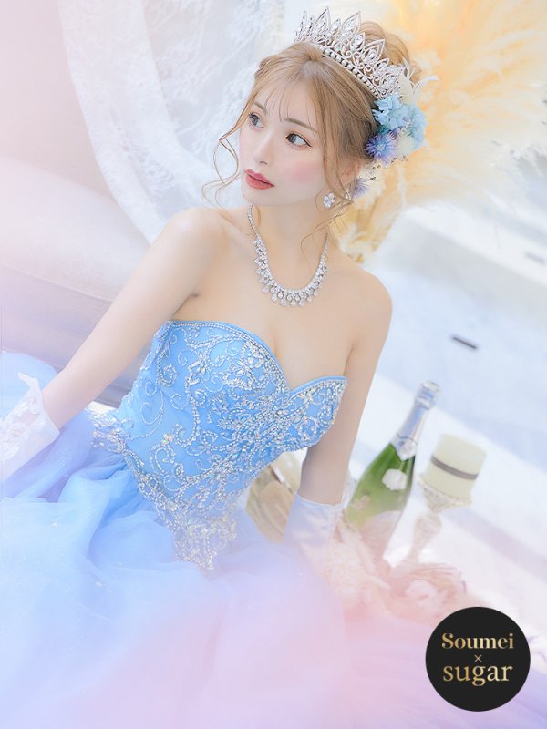 画像6: 【みゆう / 関西コレクション着用】【ANGEL R/エンジェルアール】ベア/ プリンセス/ ラメ/ ロング/ キャバドレスlong[OF2] (6)