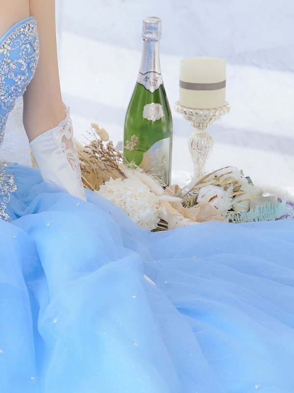 画像9: 【みゆう / 関西コレクション着用】【ANGEL R/エンジェルアール】ベア/ プリンセス/ ラメ/ ロング/ キャバドレスlong[OF2] (9)