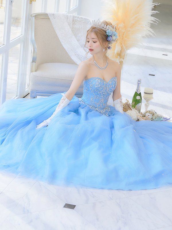 画像10: 【みゆう / 関西コレクション着用】【ANGEL R/エンジェルアール】ベア/ プリンセス/ ラメ/ ロング/ キャバドレスlong[OF2] (10)