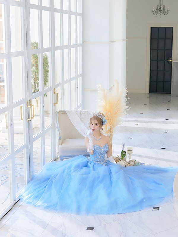 画像12: 【みゆう / 関西コレクション着用】【ANGEL R/エンジェルアール】ベア/ プリンセス/ ラメ/ ロング/ キャバドレスlong[OF2] (12)