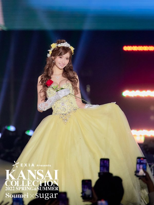 画像2: 【ひめか / 関西コレクション着用】【ANGEL R/エンジェルアール】ベア/ プリンセス/ ラメ/ ロング/ キャバドレスlong[OF2] (2)