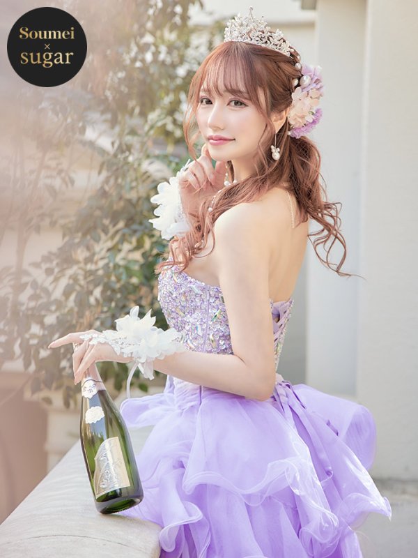 画像18: 【鈴音りん / 関西コレクション着用】【ANGEL R/エンジェルアール】【17color】ビジュー/ ベア/ ショートinロング/ プリンセス / キャバドレス long[OF2] (18)