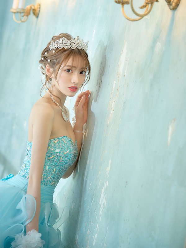 画像11: 【鈴音りん / 関西コレクション着用】【ANGEL R/エンジェルアール】【17color】ビジュー/ ベア/ ショートinロング/ プリンセス / キャバドレス long[OF2] (11)