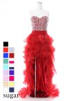 再入荷【Angel R/エンジェルアール】【17color】ビジュー/ ベア/ ショートinロング/ プリンセス / キャバドレス long/ワインレッド