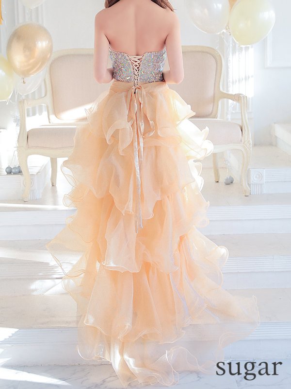 画像10: 【ANGEL R/エンジェルアール】【17color】ビジュー/ ベア/ ショートinロング/ プリンセス / キャバドレス long[OF2] (10)