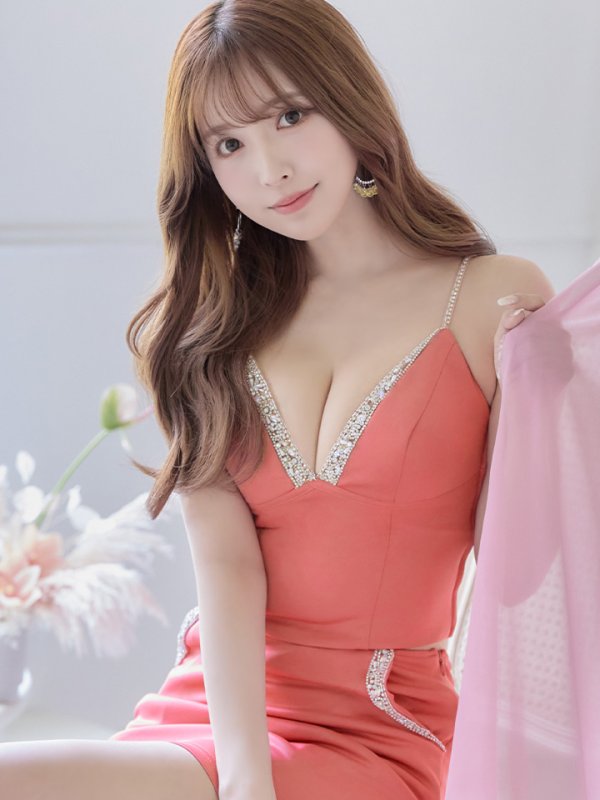 画像5: 背の低い方必見！【ANGEL R/エンジェルアール】マイクロミニドレス/ バストビジュー/ セパレート/ キャミ/ タイト/ キャバドレス[OF2] (5)