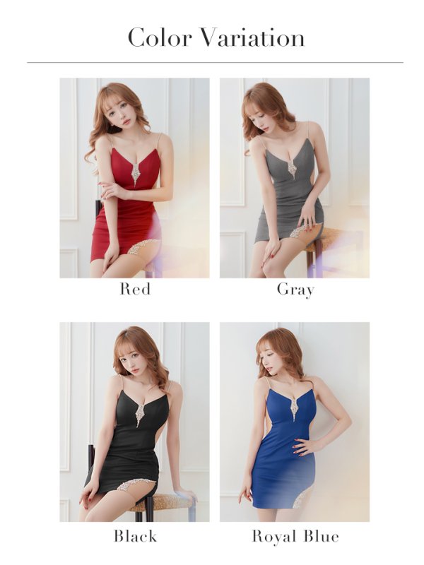画像20: XSサイズあり【ANGEL R/エンジェルアール】バックカット/ ビジュー/ キャミソール/ タイト/ ミニドレス/ キャバドレス[OF2] (20)