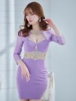 画像37: sugarxARコラボカラー・XSサイズあり【ANGEL R/エンジェルアール】レーススリーブ/ 七分袖/ 長袖/ 袖あり/ デコルテウエストスパンコールビジュー/ アメスリ/ タイト/ ミニドレス/ キャバドレス[OF2] (37)