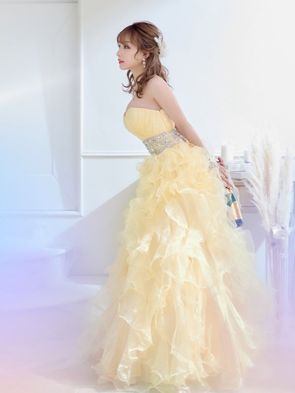 画像14: 【関西コレクション着用】【ANGEL R/エンジェルアール】ベア/ ウェディング/ バースデー/ プリンセス/ アッパーギャザービジュー/ フリル/ ロングドレス/ キャバドレス long[OF2] (14)