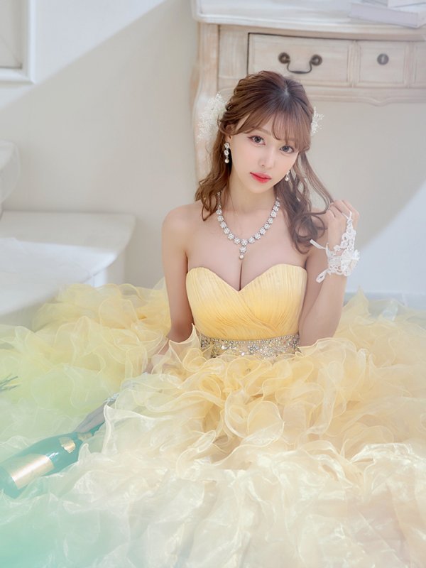 画像9: 【関西コレクション着用】【ANGEL R/エンジェルアール】ベア/ ウェディング/ バースデー/ プリンセス/ アッパーギャザービジュー/ フリル/ ロングドレス/ キャバドレス long[OF2] (9)