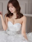 画像3: 【ANGEL R/エンジェルアール】ベア/ ウェディング/ バースデー/ プリンセス/ アッパーギャザービジュー/ フリル/ ロングドレス/ キャバドレス long[OF2] (3)