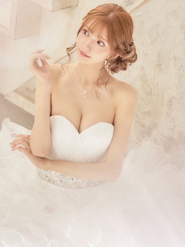 画像5: 【ANGEL R/エンジェルアール】ベア/ ウェディング/ バースデー/ プリンセス/ アッパーギャザービジュー/ フリル/ ロングドレス/ キャバドレス long[OF2] (5)