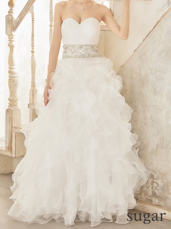 画像10: 【ANGEL R/エンジェルアール】ベア/ ウェディング/ バースデー/ プリンセス/ アッパーギャザービジュー/ フリル/ ロングドレス/ キャバドレス long[OF2] (10)