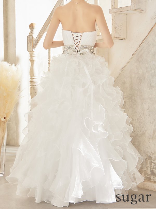 画像11: 【ANGEL R/エンジェルアール】ベア/ ウェディング/ バースデー/ プリンセス/ アッパーギャザービジュー/ フリル/ ロングドレス/ キャバドレス long[OF2] (11)