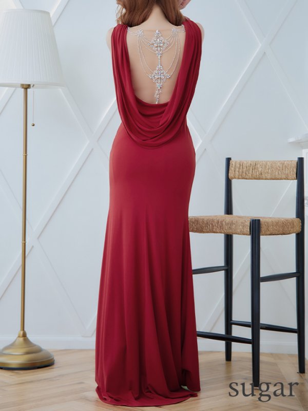 画像11: 【ANGEL R/エンジェルアール】バックドレープ/ ビジューデザイン/ マーメイド/ ロングドレス/ キャバドレス long[OF2] (11)