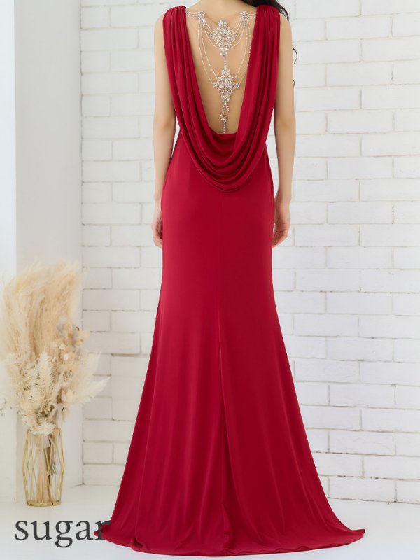 画像9: 【ANGEL R/エンジェルアール】バックドレープ/ ビジューデザイン/ マーメイド/ ロングドレス/ キャバドレス long[OF2] (9)