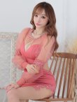 画像6: 【ANGEL R/エンジェルアール】シースルーシフォンスリーブ/ 七分袖/ 長袖/ ロングスリーブ/ パール/ ビジュー/ タイト/ ミニドレス/ キャバドレス[OF2] (6)